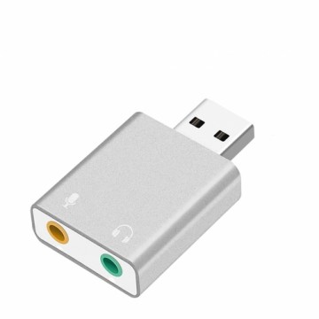 RoGer USB Аудио картa с микрофонным входом / Virtual 7.1 / серебряный