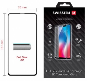 Swissten Ultra Durable Full Glue / Full Face Tempered Glass Aizsargstikls Apple iPhone 14 Plus Melns