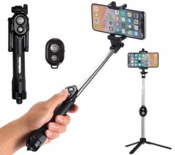 RoGer Selfie Stick + Tripod Stand with Bluetooth Remote Control