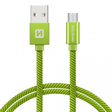 Swissten Textile Quick Charge Universal Micro USB Data and Charging Cable 0.2m