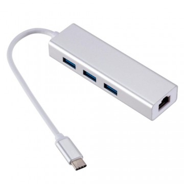 RoGer AD15642 USB-C Hubs - Sadalītājs 3 x USB 3.0 / RJ45