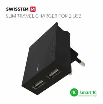 Swissten Premium Зарядное устройство 2x USB 3А / 15W