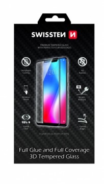 Swissten Ultra Durable Full Face Tempered Glass Premium 9H Aizsargstikls Xiaomi Mi 10 Lite Melns