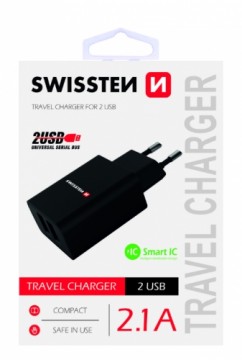 Swissten Premium Tīkla Lādētājs 2 x USB 2.1А / 10.5W