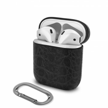 Devia Lux Series Eco ādas izskata ar magnētisko karabīni aizsargmaciņš priekš Apple AirPods 1st Generation