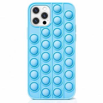 Mocco Bubble Case Aizmugurējais Antistresa Silikona Apvalks Priekš Apple iPhone 12 Pro Max Zils