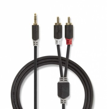 Nedis Aux Audio Cable 3.5 mm -> 2x RCA 0.5m Black