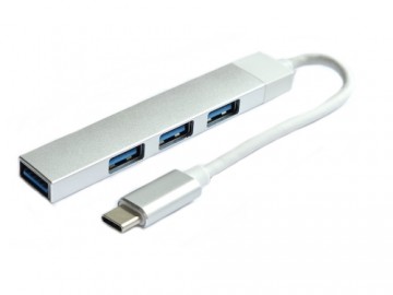 RoGer USB-C HUB 3xUSB2.0  / 1xUSB3.0 5Gbps / silver