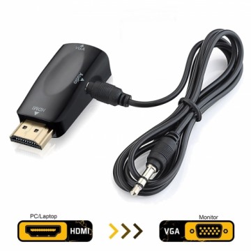 RoGer HDMI to VGA (+Audio) Converter black