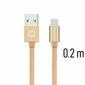 Swissten Textile Universal Quick Charge 3.1 USB-C Data and Charging Cable 20 cm