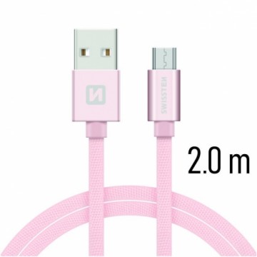 Swissten Textile Quick Charge Универсальный Micro USB Кабель данных 2.0m