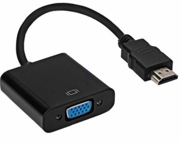 RoGer Adapter to Transfer HDMI to VGA (+Audio) Black