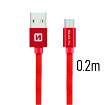 Swissten Textile Quick Charge Universāls Micro USB Datu un Uzlādes Kabelis 0.2m