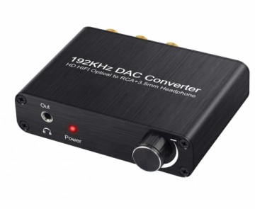 RoGer DAC 192kHz 24bit S/PDIF - RCA pārveidotājs ar austiņu izeju 3,5 mm / optiskais / koaksiālais