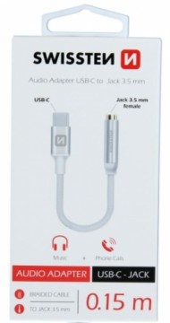 Swissten USB-C to Jack 3.5mm Audio Adapter for phones 15 cm