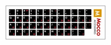 Mocco Keyboard Sticks ENG / RU With Laminated Waterproof Level White / Red