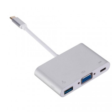 RoGer Multimedia Adapter Type-C uz VGA + USB / USB-C Adapteris