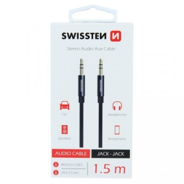 Swissten Textile Premium AUX vads 3.5 mm -> 3.5 mm 1.5m