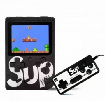 RoGer Retro mini Game console with 400 games / 3 inch color screen / TV output / Remote / Black