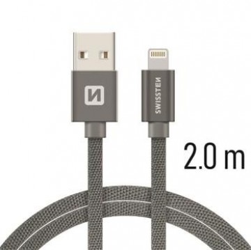 Swissten Textile Fast Charge 3A Lightning Data and Charging Cable 2m