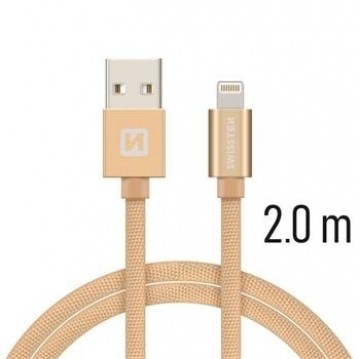 Swissten Textile Fast Charge 3A Lightning Data and Charging Cable 2m