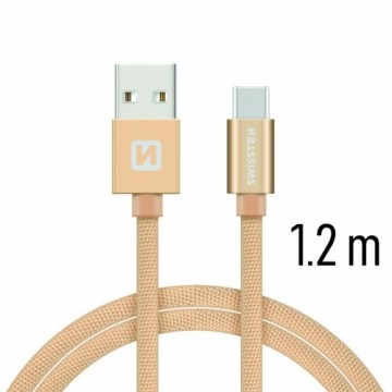 Swissten Textile Универсальный Quick Charge 3.1 USB-C USB Кабель данных 1.2м