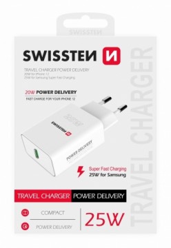 Swissten 25W Tīkla Lādētājs USB-C PD 3.0