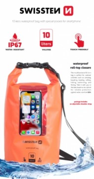 Swissten Waterproof Universal Phone Case Ūdensizturīgs Maks Telefonam 10L