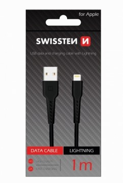 Swissten Basic Fast Charge 3A Lightning Datu un Uzlādes Kabelis 1m