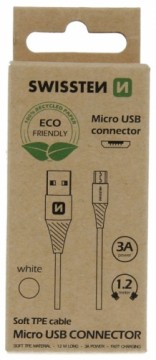 Swissten Eco Friendly Fast Charge 3A Micro USB Data and Charging Cable 1.2m