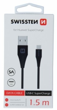 Swissten 5A Super Fast Charge priekš Huawei USB-C Datu un Uzlādes Kabelis 1.5m