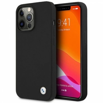 BMW BMHCP13LSILBK Back Case Кожанный Чехол для телефона Apple iPhone 13 Pro