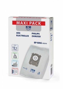 K&M Oдноразовые мешки для пылесосов ELECTROLUX / PHILIPS S-BAG (12шт)