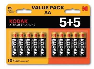 Kodak XTRALIFE Alkaline AA / 1.5V Baterija (10gb.)