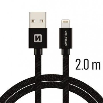 Swissten Textile Fast Charge 3A Lightning Data and Charging Cable 2m