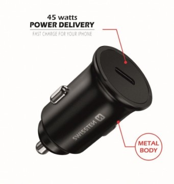 Swissten 45W PD Metal Car Charger Adapter USB-C