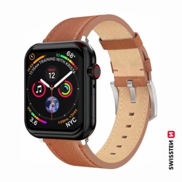 Swissten Leather Band Кожаный Ремешок для Часов Apple Watch 42 / 44 / 45 / 49 mm