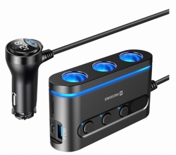 Swissten Auto Lādētājs 2x USB-C PD / 1x USB-A QA 3.0 / 3x CL