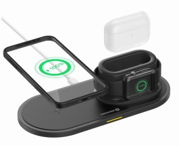 Swissten 3in1 15W Bezvadu Lādētājs iPhone / Apple Watch / Airpods Pro