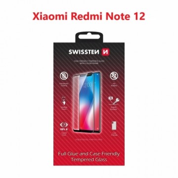 Swissten Full Face Tempered Glass Aizsargstikls Pilnam Ekrānam Xiaomi Redmi Note 12