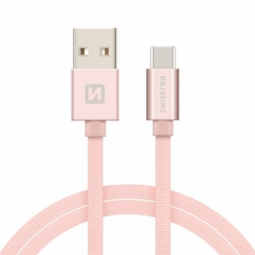 Swissten Textile Universāls Quick Charge 3.1 USB-C Datu un Uzlādes Kabelis 1.2m