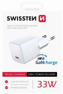 Swissten GaN Mini Tīkla Lādētājs USB-C 33W PD