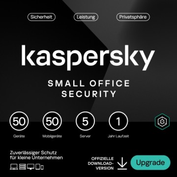 Kaspersky Small Office Security [50 Geräte - 1 Jahr] Renewal 50 Geräte + 50 Mobilgeräte + 5 Dateiserver - 1 Jahr