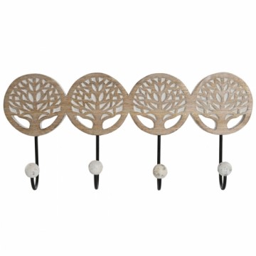 Wall mounted coat hanger Home ESPRIT Black Metal Mango wood Tree 39 x 6,5 x 18,5 cm