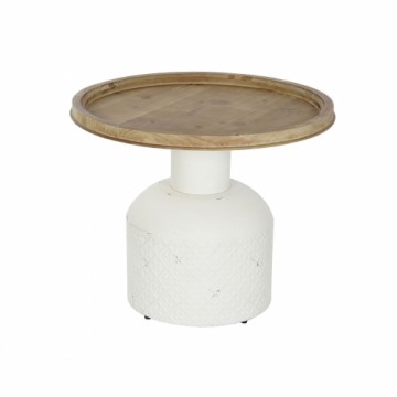 Side table DKD Home Decor White Natural Metal Fir 61,5 x 61,5 x 51 cm