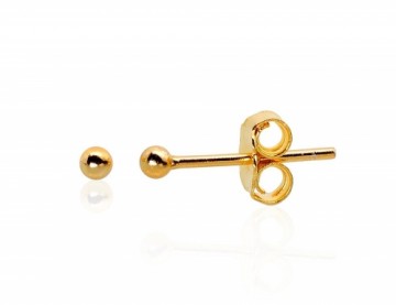 Silver stud earrings #2203469(PAu-Y), Silver 925°, yellow gold (Plating), 0.4 gr.