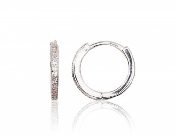 Silver hoop earrings #2203123(PRh-Gr)_CZ, Silver 925°, Rhodium (Plating), Zirkons, 1.2 gr.