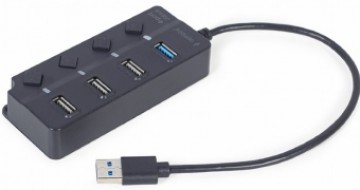 USB Centrmezgls Gembird 4-port USB 3.1 Black