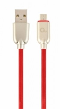 Gembird USB Male - Micro USB Male Premium rubber 1m Red