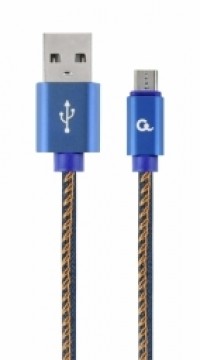 Gembird USB Male - Micro USB Male Premium denim 2m Blue